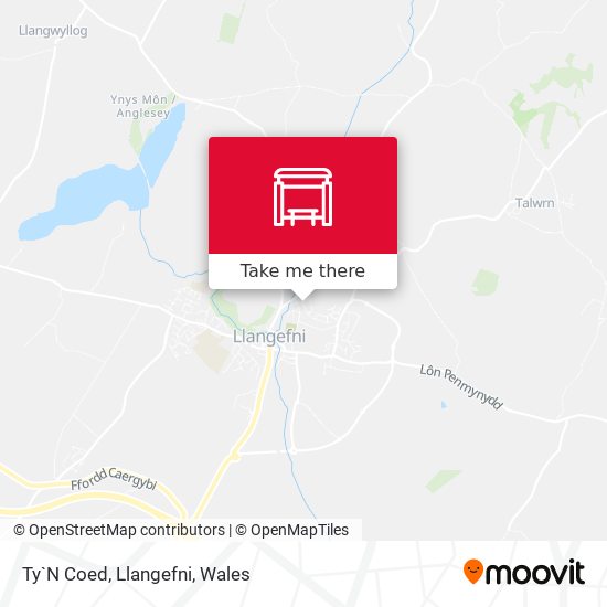Ty`N Coed, Llangefni map