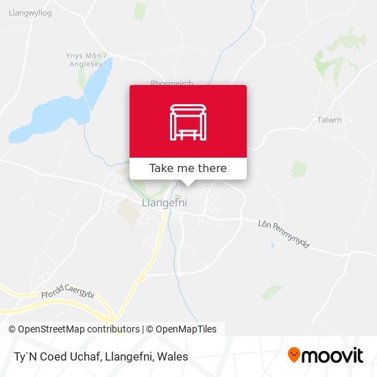 Ty`N Coed Uchaf, Llangefni map