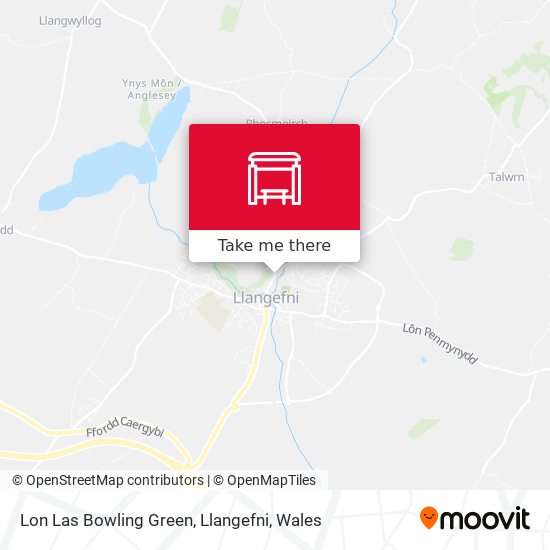 Lon Las Bowling Green, Llangefni map