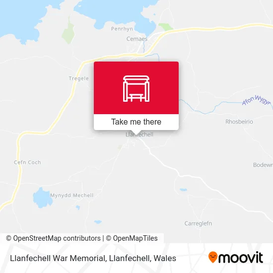 Llanfechell War Memorial, Llanfechell map