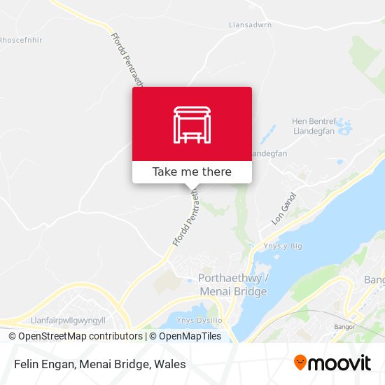 Felin Engan, Menai Bridge map