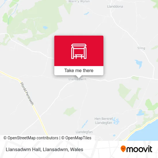 Llansadwrn Hall, Llansadwrn map
