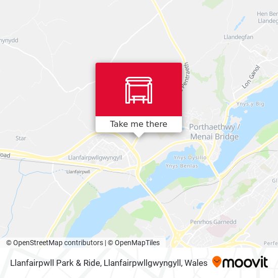 Llanfairpwll Park & Ride, Llanfairpwllgwyngyll map