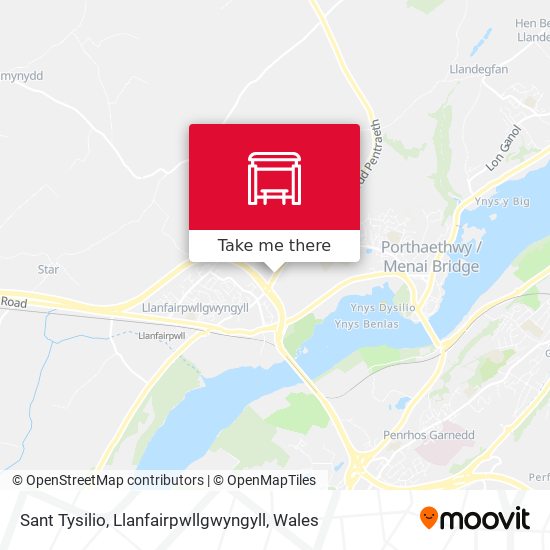 Sant Tysilio, Llanfairpwllgwyngyll map