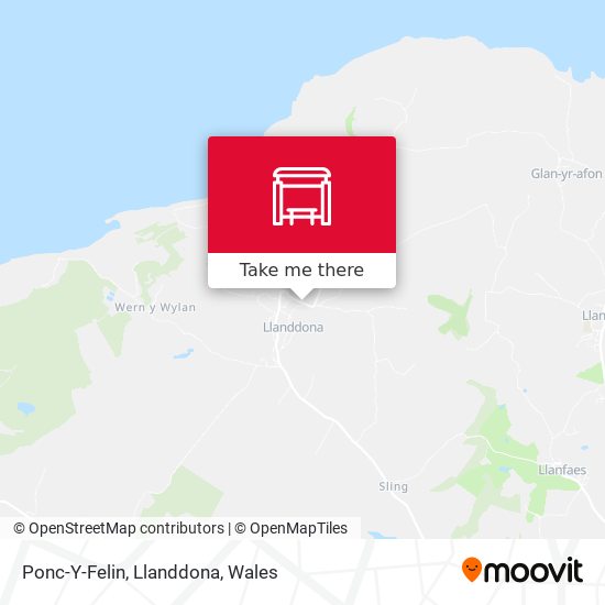 Ponc-Y-Felin, Llanddona map