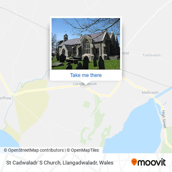 St Cadwaladr`S Church, Llangadwaladr map