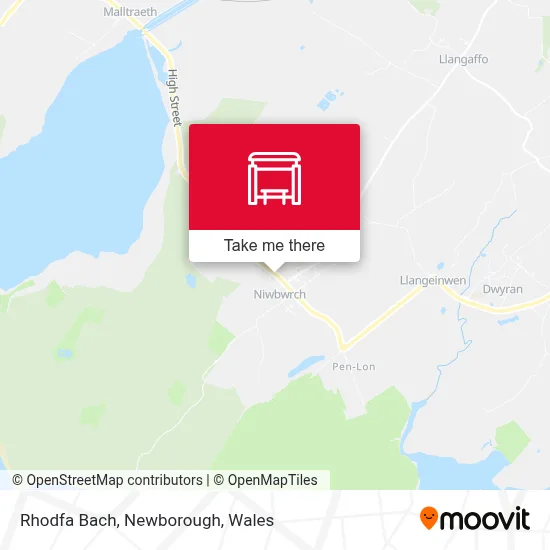 Rhodfa Bach, Newborough map