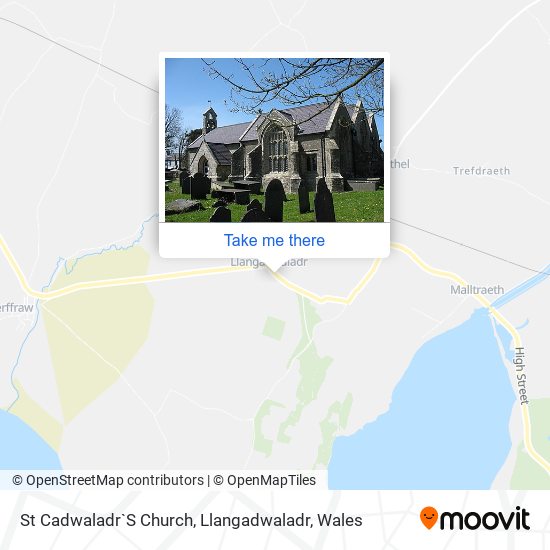 St Cadwaladr`S Church, Llangadwaladr map