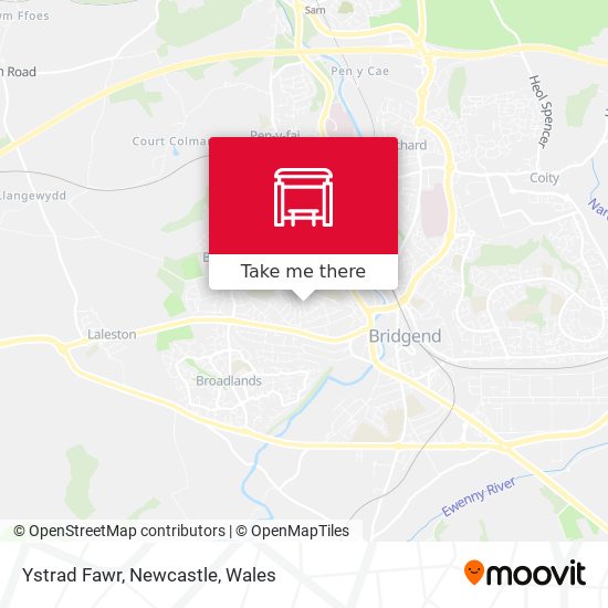 Ystrad Fawr, Newcastle map