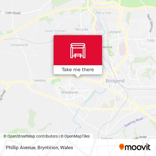 Phillip Avenue, Bryntirion map