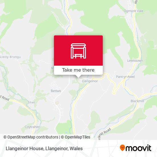 Llangeinor House, Llangeinor map