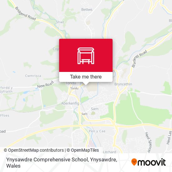 Ynysawdre Comprehensive School, Ynysawdre map