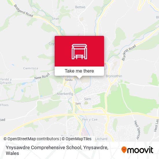 Ynysawdre  Comprehensive School, Ynysawdre map