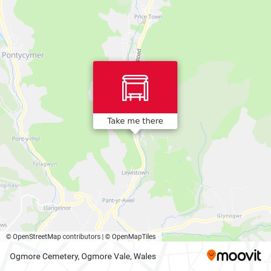Ogmore Cemetery, Ogmore Vale map
