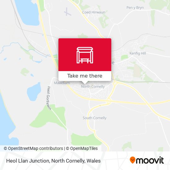 Heol Llan Junction, North Cornelly map