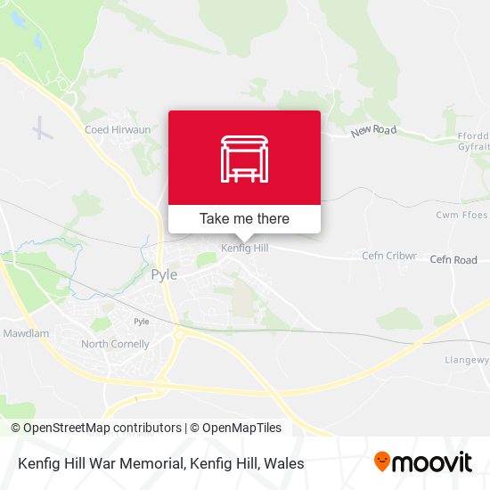 Kenfig Hill War Memorial, Kenfig Hill map