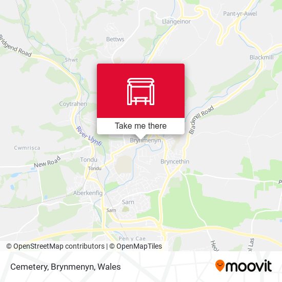 Cemetery, Brynmenyn map