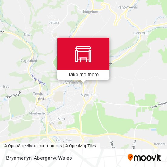 Brynmenyn, Abergarw map