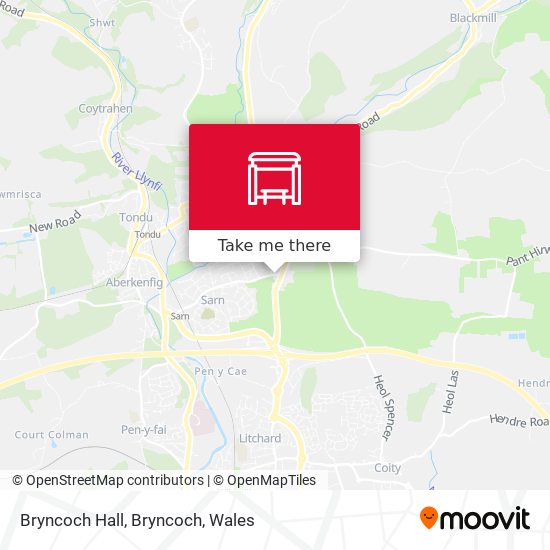 Bryncoch Hall, Bryncoch map