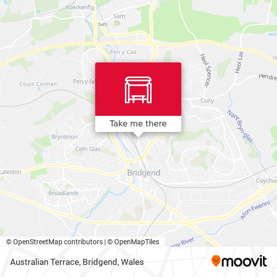 Australian Terrace, Bridgend map