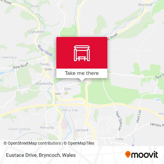 Eustace Drive, Bryncoch map