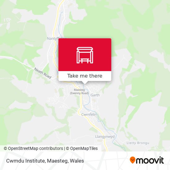 Cwmdu Institute, Maesteg map