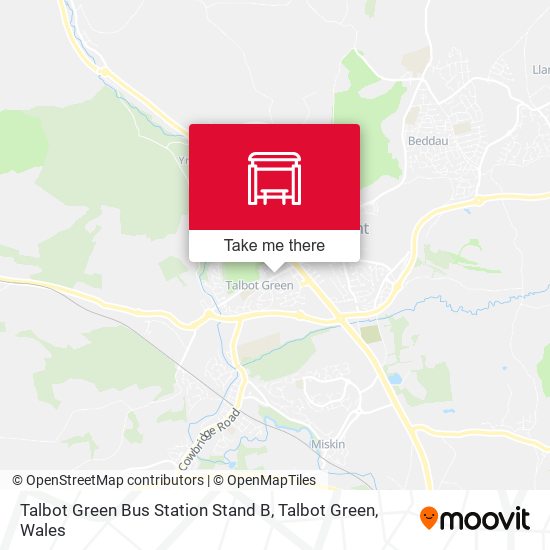 Talbot Green Bus Station Stand B, Talbot Green map