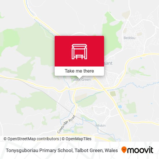 Tonysguboriau Primary School, Talbot Green map