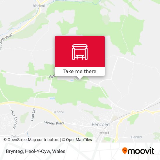 Brynteg, Heol-Y-Cyw map