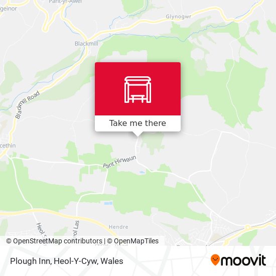 Plough Inn, Heol-Y-Cyw map