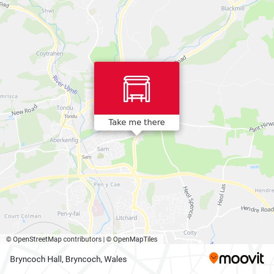 Bryncoch Hall, Bryncoch map