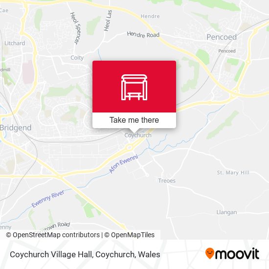 Coychurch Village Hall, Coychurch map