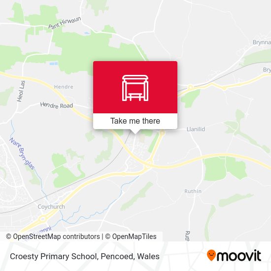 Croesty Primary School, Pencoed map