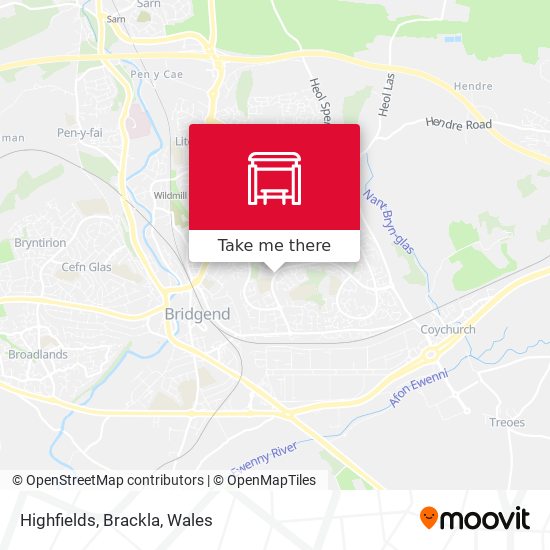 Highfields, Brackla map