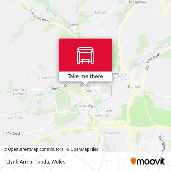 Llynfi Arms, Tondu map