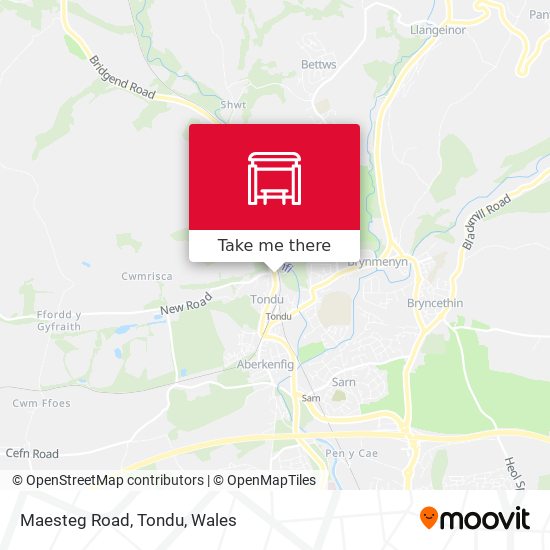 Maesteg Road, Tondu map