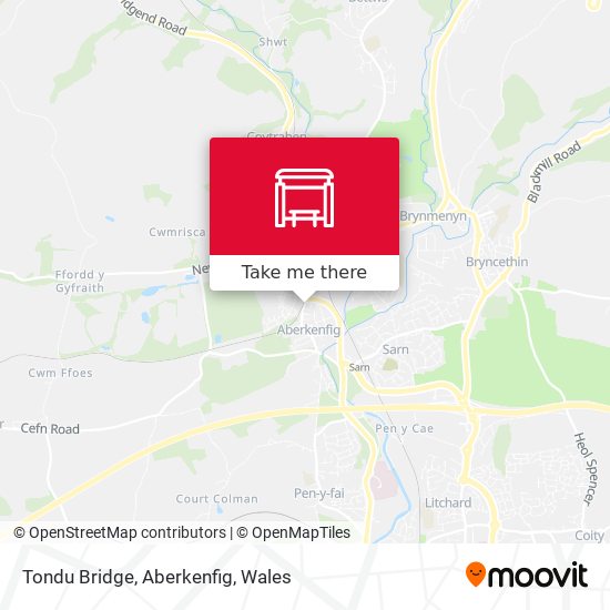 Tondu Bridge, Aberkenfig map