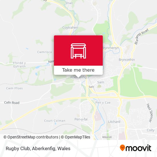 Rugby Club, Aberkenfig map