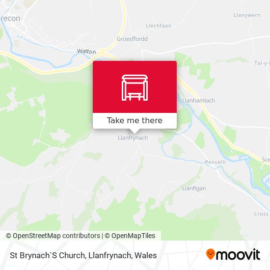 St Brynach`S Church, Llanfrynach map