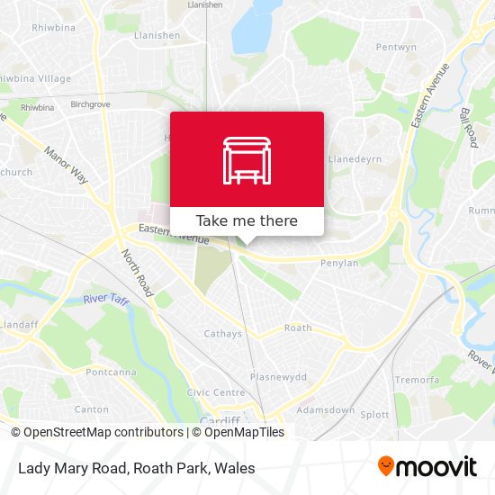 Lady Mary Road, Roath Park map