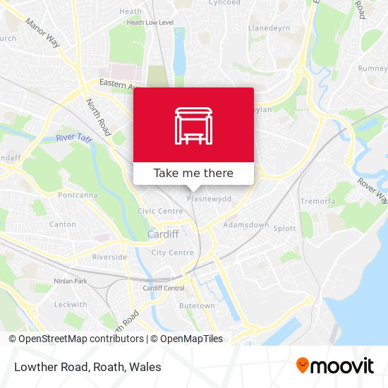 Lowther Road, Roath map