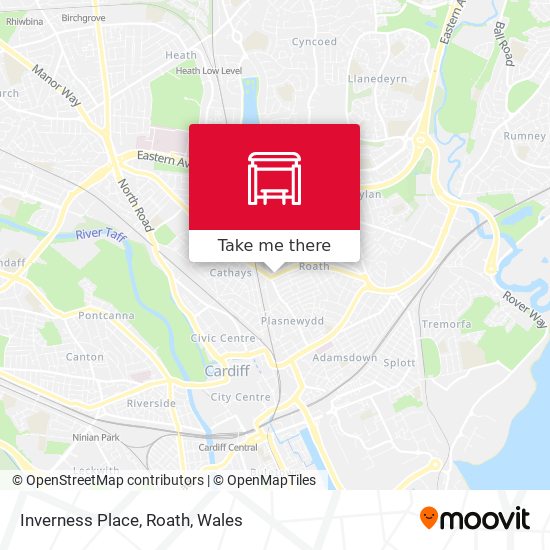 Inverness Place, Roath map