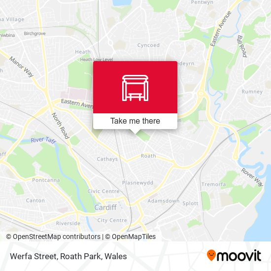 Werfa Street, Roath Park map