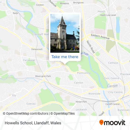 Howells School, Llandaff map