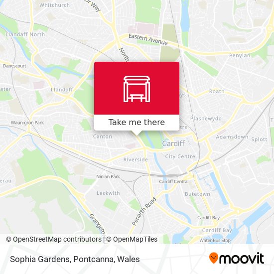 Sophia Gardens, Pontcanna map