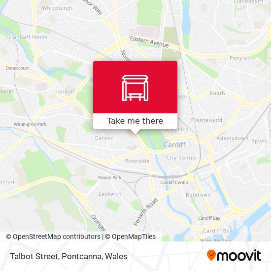 Talbot Street, Pontcanna map