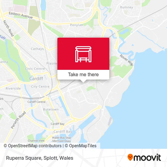 Ruperra Square, Splott map