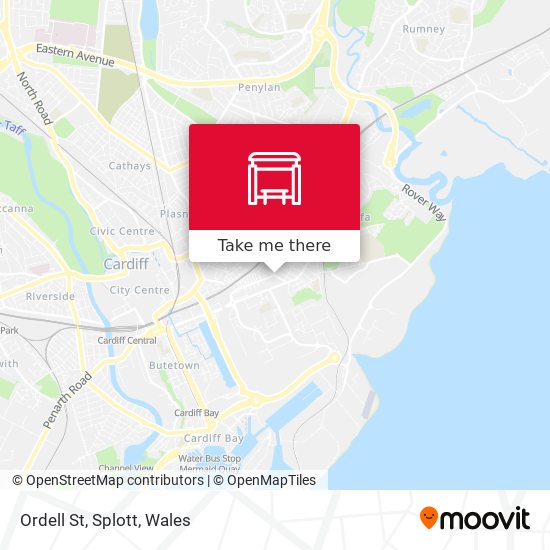 Ordell St, Splott map