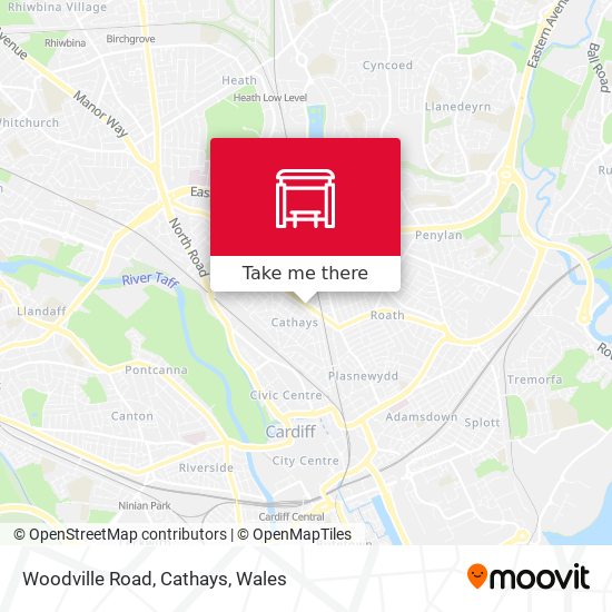 Woodville Road, Cathays map