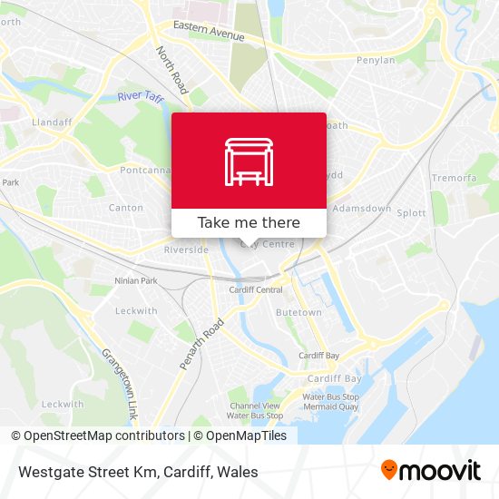 Westgate Street Km, Cardiff map